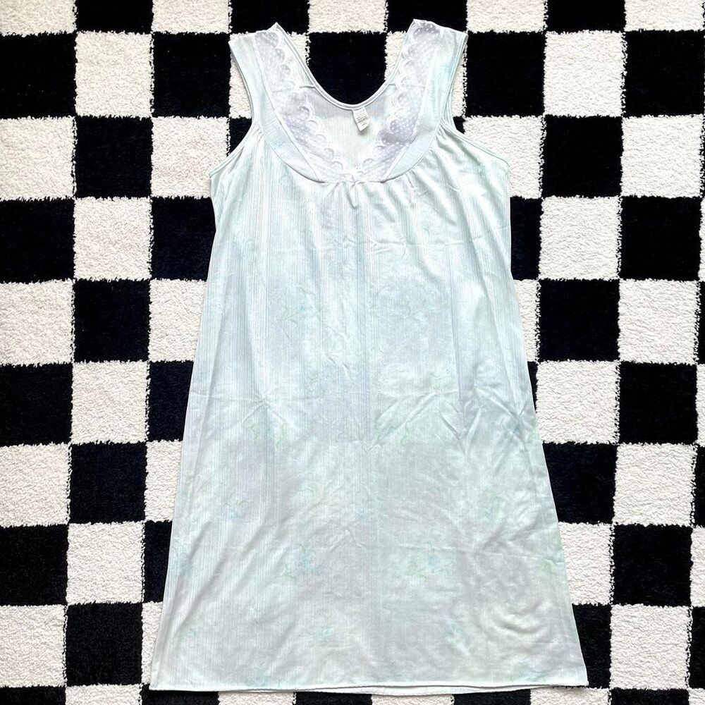 Vintage Mint Green Nylon Slip S